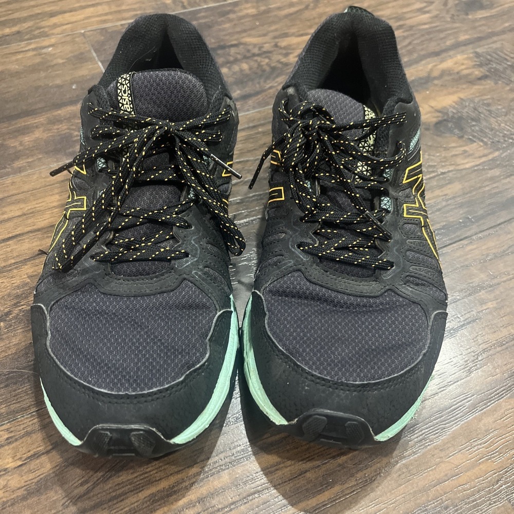 ASICS Gel Venture 7 Womens Running Hiking Shoes Black Orange Mint Women's US 10 - Picture 2 of 9